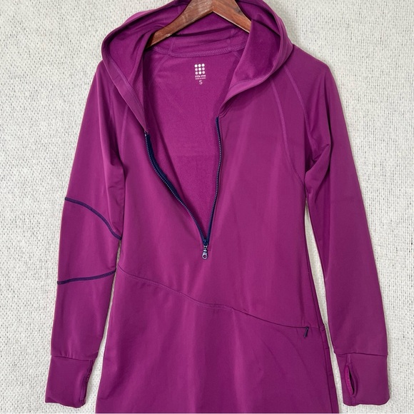 Title Nine Hooded Regulator Dress S Purple Activewear Stretchy Quarter Zip Sport - Picture 4 of 16
